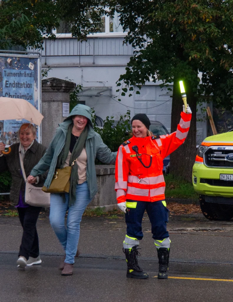 Die Feuerwehr Gossau ist auch bei Regen am Start